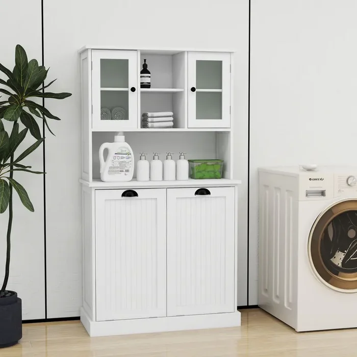 Two-Compartment Tilt-Out Laundry Basket