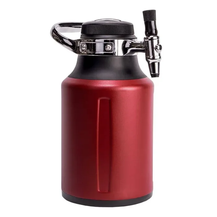 uKeg Go 64 oz. Chili Red/Stainless Steel Carbonated Growler