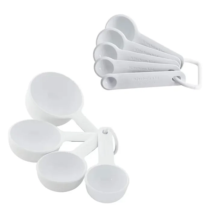 Universal 9-Piece White Measuring Cup Set with Grip Handles