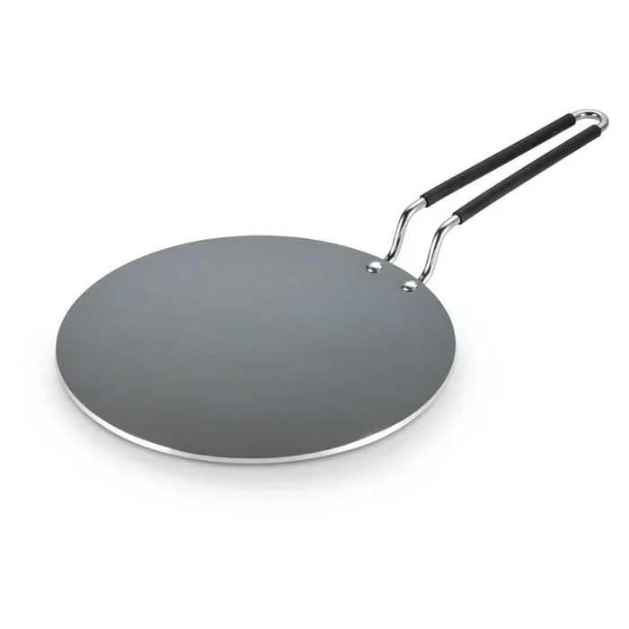 Utsava 10.5 in. Ceramic-Coated Non-Stick Stainless Steel Frying Pan Concave Tawa