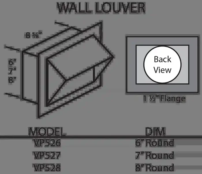 Vent-A-Hood – VP527 – Wall Louver-VP527 Designer Home Surplus