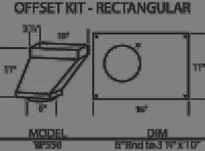 Vent-A-Hood – VP550 – Offset Kit- Ractangular-VP550 Designer Home Surplus