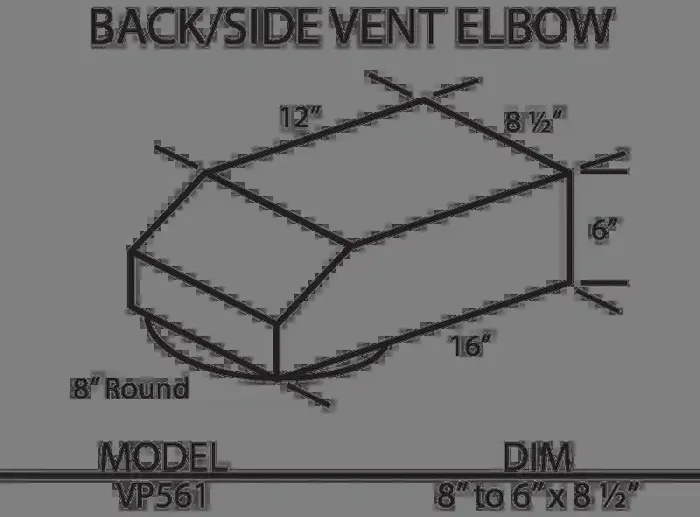 Vent-A-Hood – VP561 – Back/Side Vent Elbow-VP561 Designer Home Surplus
