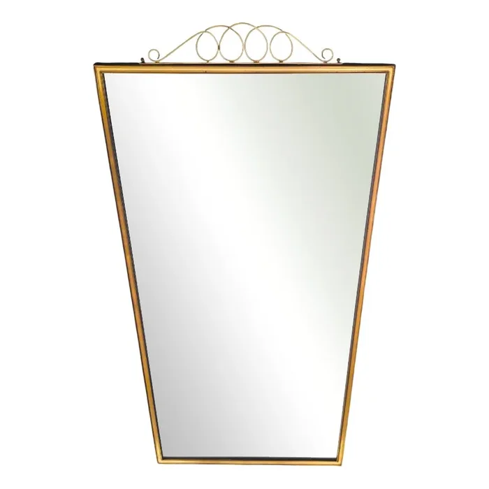 Wall Mirror in Brass, Munich, Germany, 1950s