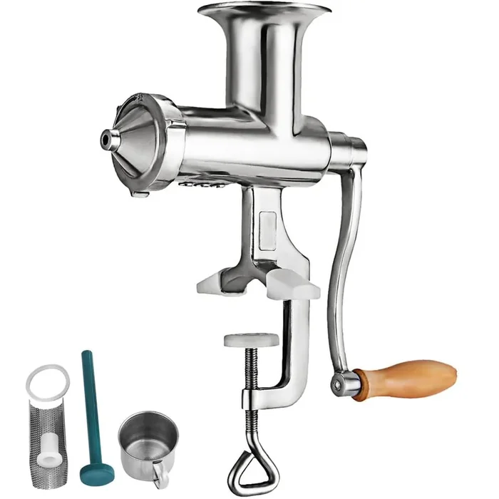 Wheatgrass Extractor-Portable Manual Juicer with 3 Sieves, Stainless Steel for Wheatgrass, Fruits, and Vegetables