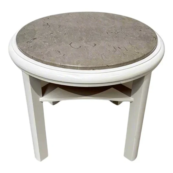 White Marble Slab Side Table
