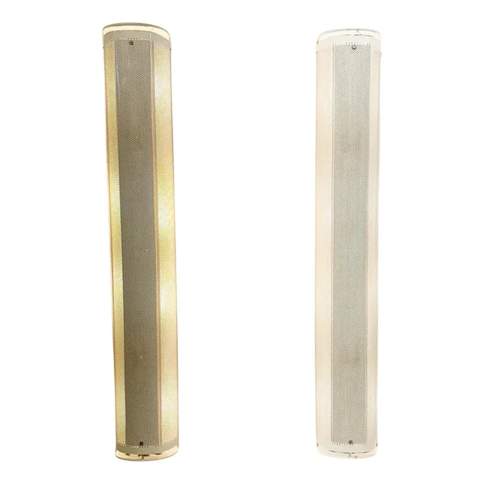 White Perforated Metal Wall Lights, 1980, Set of 2