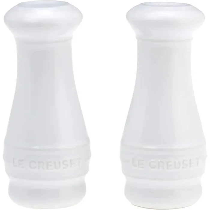 White Stoneware Salt and Pepper Shakers Set