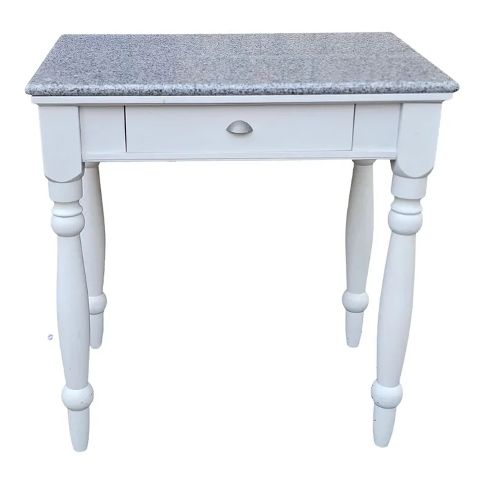 Whitewashed Granite Top White Painted Washstand Work Table
