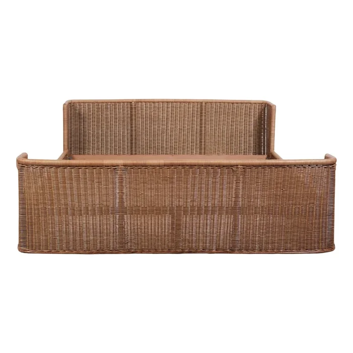 Wicker Double Bed by A. Dal Lago for Germa, 1970s