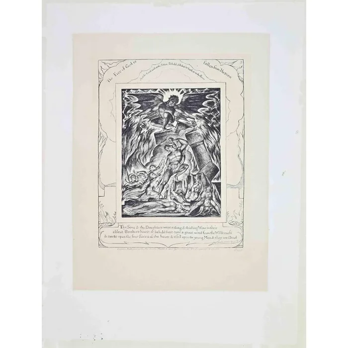 William Blake, The Destruction of Job’s Sons, Etching, 1820s