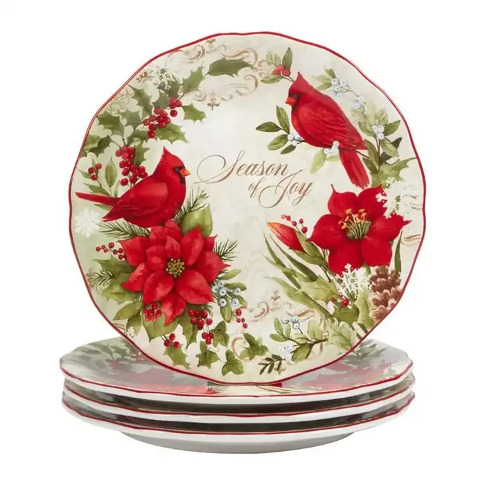 Winter‘s Medley Multi-Colored Dinner Plates Set of 4