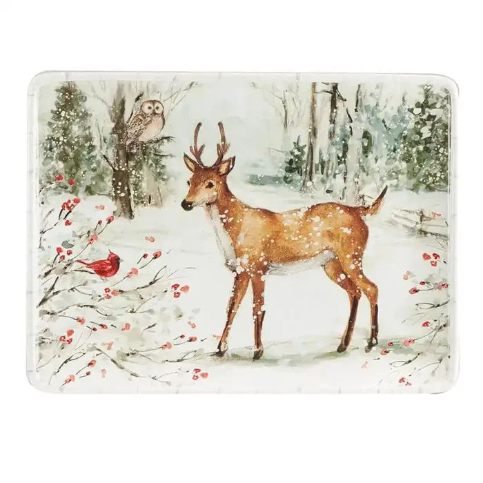 Winter‘s Walk 12 in. Multi-Colored Earthenware Serving Platter