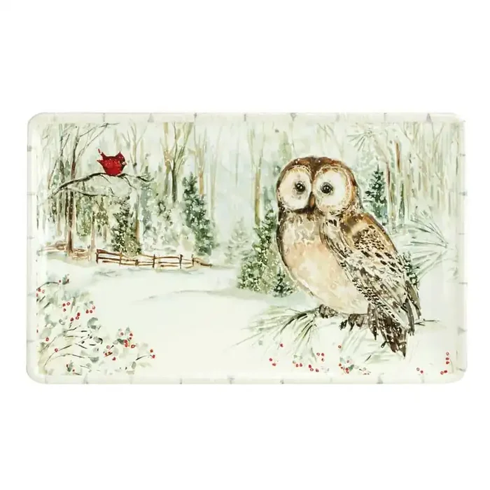 Winter‘s Walk 8 in. Multi-Colored Earthenware Serving Platter