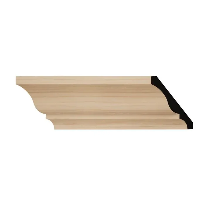 WM48 2.63 in. D x 3.34 in. W x 6 in. L Wood (Alder) Crown Moulding Sample
