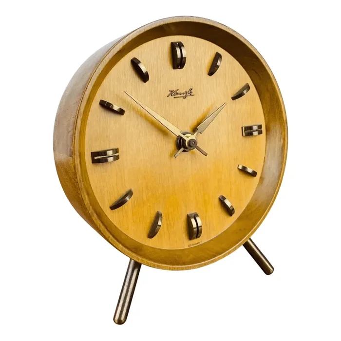 Wooden Table Clock with Brass Hands from Kienzle, 1960s
