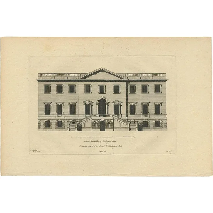 Woolfe, Illustration of the South-East Facade of the Mansion at Kirtlington Park, Print