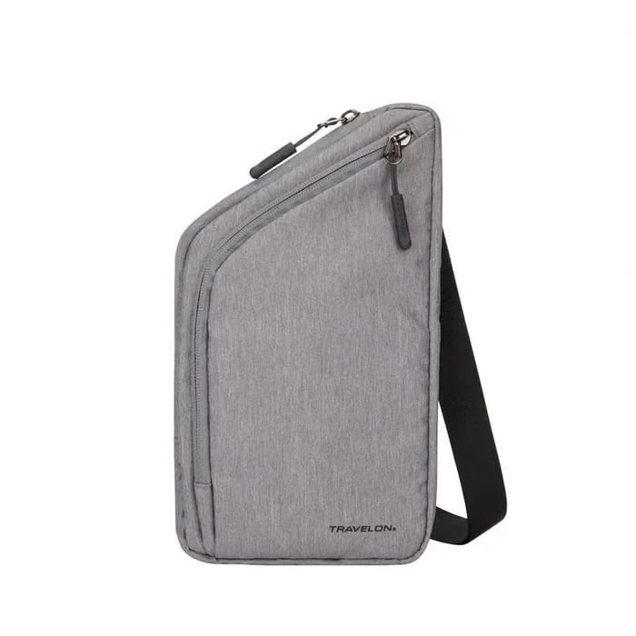 World Travel Essentials Gray Heather Slim Crossbody Bag