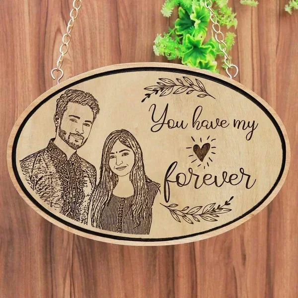 You Have My Heart Forever Hanging Sign| Photo On Wood| Wooden Plaque – woodgeekstore