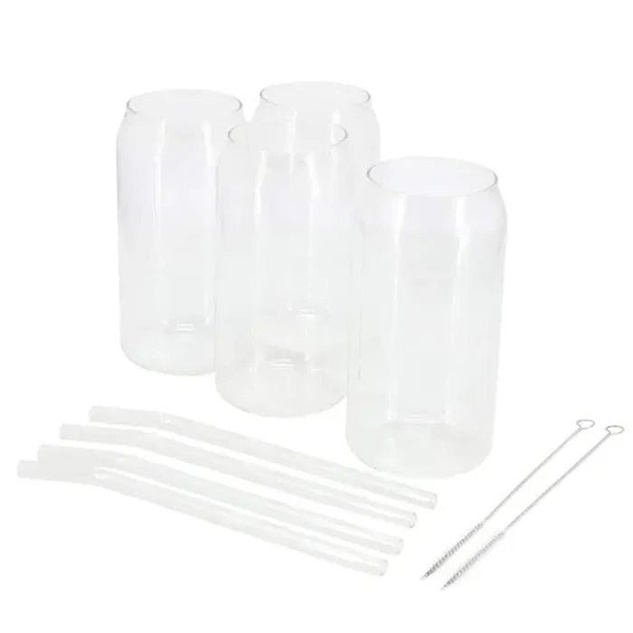 Zadie 10 Piece 18 Oz. Glass Tumbler and Straw Set in Clear
